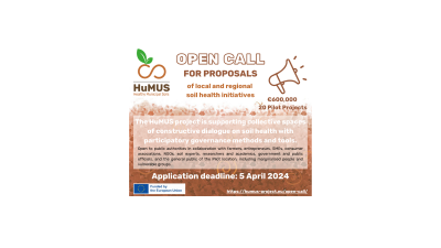 HuMUS open call for proposal - Participatory governance on soil health - Deadline Extended until 5 April